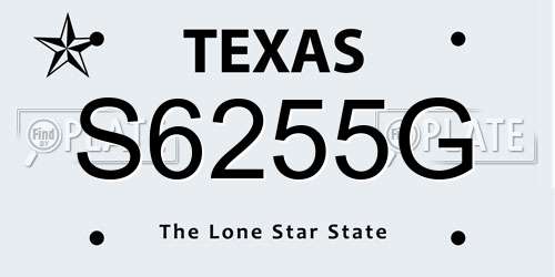 S6255G Texas License Plate