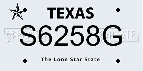 S6258G Texas License Plate