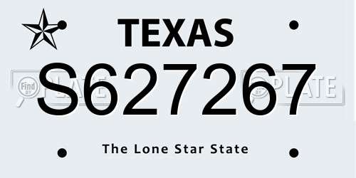 S627267 Texas License Plate
