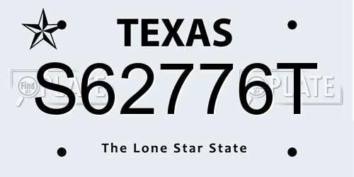 S62776T Texas License Plate