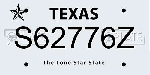 S62776Z Texas License Plate