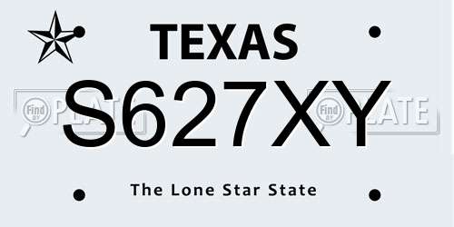 S627XY Texas License Plate