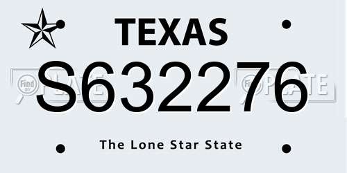 S632276 Texas License Plate