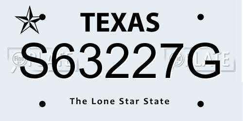 S63227G Texas License Plate