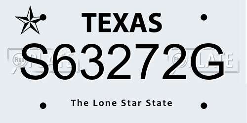 S63272G Texas License Plate