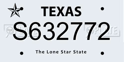 S632772 Texas License Plate