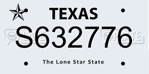 S632776 Texas License Plate