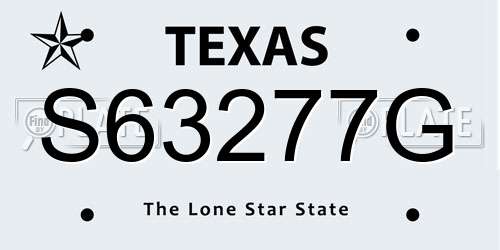 S63277G Texas License Plate
