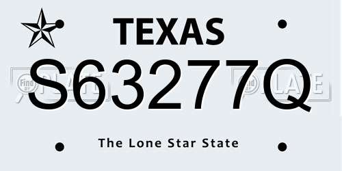 S63277Q Texas License Plate