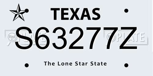 S63277Z Texas License Plate