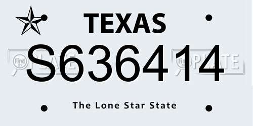 S636414 Texas License Plate