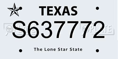 S637772 Texas License Plate
