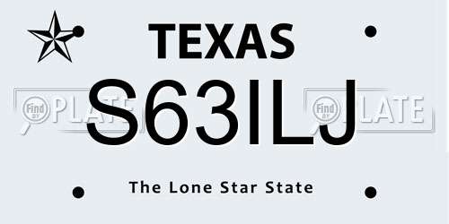 S63ILJ Texas License Plate