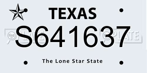 S641637 Texas License Plate