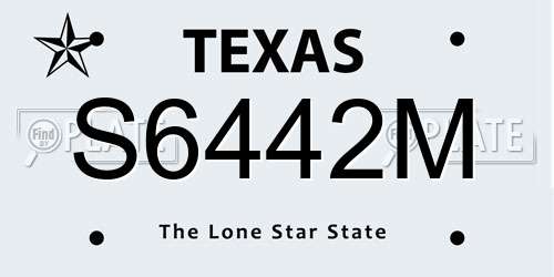 S6442M Texas License Plate