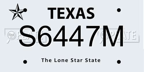 S6447M Texas License Plate