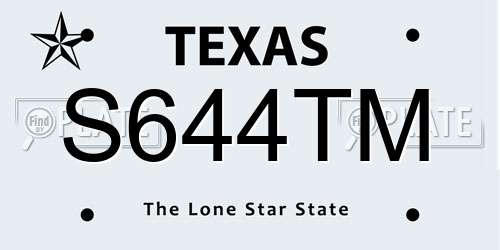 S644TM Texas License Plate