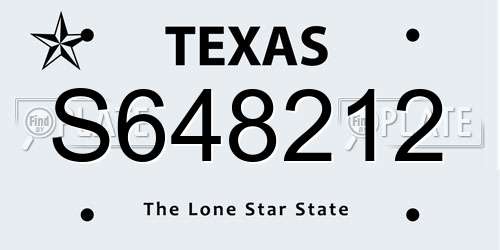 S648212 Texas License Plate