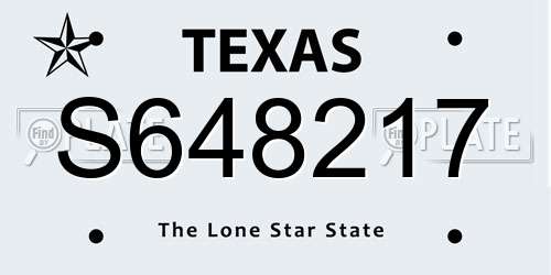 S648217 Texas License Plate