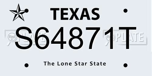 S64871T Texas License Plate