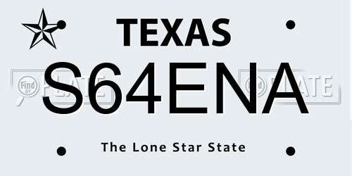 S64ENA Texas License Plate