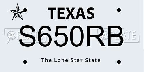 S650RB Texas License Plate
