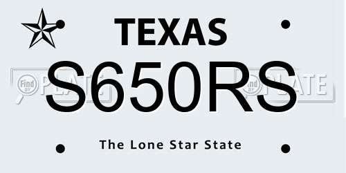 S650RS Texas License Plate