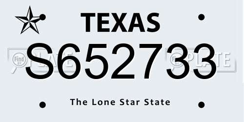 S652733 Texas License Plate