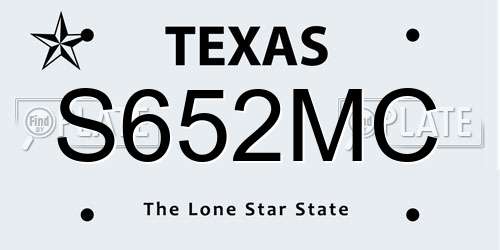 S652MC Texas License Plate