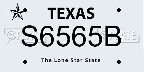 S6565B Texas License Plate