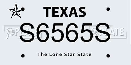 S6565S Texas License Plate