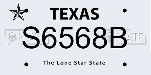 S6568B Texas License Plate