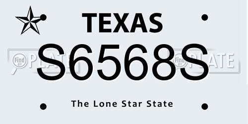 S6568S Texas License Plate