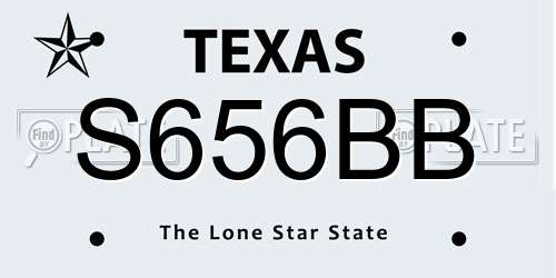 S656BB Texas License Plate