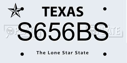S656BS Texas License Plate