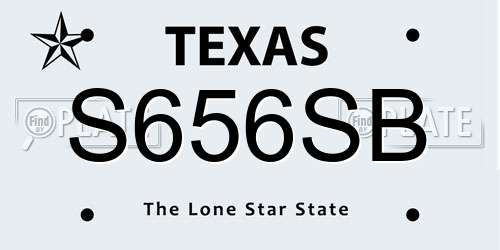 S656SB Texas License Plate