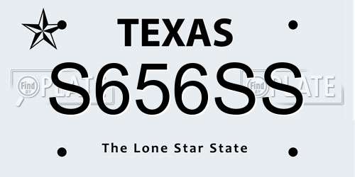 S656SS Texas License Plate