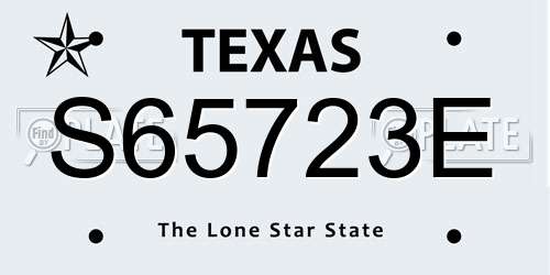 S65723E Texas License Plate