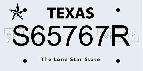 S65767R Texas License Plate