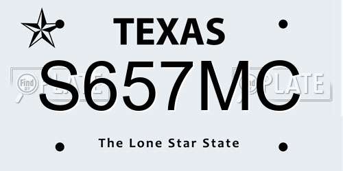 S657MC Texas License Plate