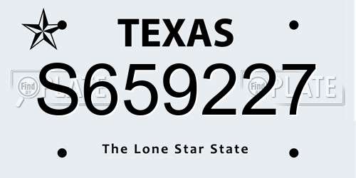 S659227 Texas License Plate