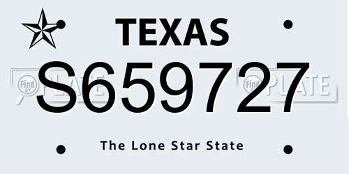 S659727 Texas License Plate