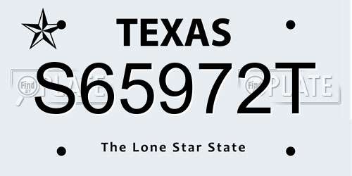 S65972T Texas License Plate