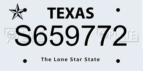 S659772 Texas License Plate