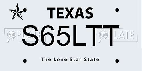 S65LTT Texas License Plate