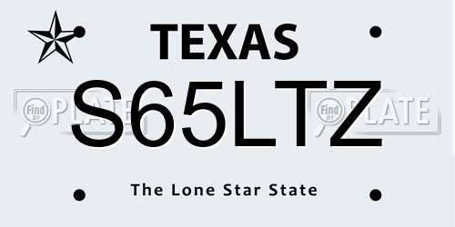 S65LTZ Texas License Plate