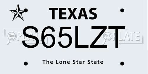 S65LZT Texas License Plate