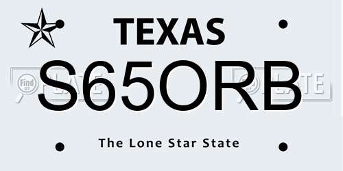 S65ORB Texas License Plate