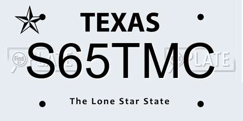 S65TMC Texas License Plate