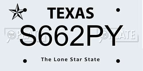 S662PY Texas License Plate